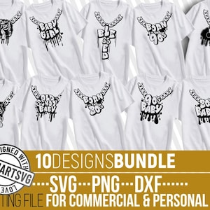 10x Birthday svg Bundle, 1980 svg, Chain svg, Birthday, Dripping, Black History, Blessed, Old School svg, File for Cricut, Téléchargement instantané