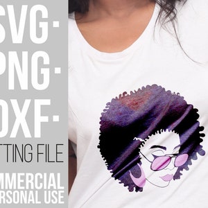 Black Woman with glasses svg, Afro Hair, Afro woman svg, Black Girl Magic, File for Cricut, Vector, Silhouette, Instant download,Cuttable
