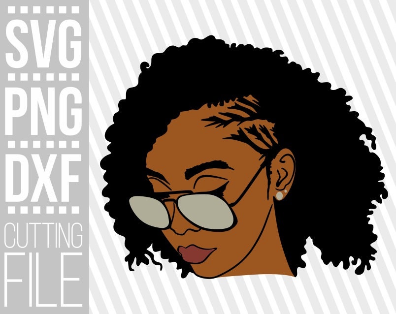 Download Black Woman With Glasses Svg Afro Woman Svg Layered Svg Etsy