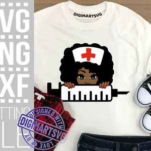 Peeking Girl Nurse Svg Melanin Svg Black Woman Svg Mask - Etsy