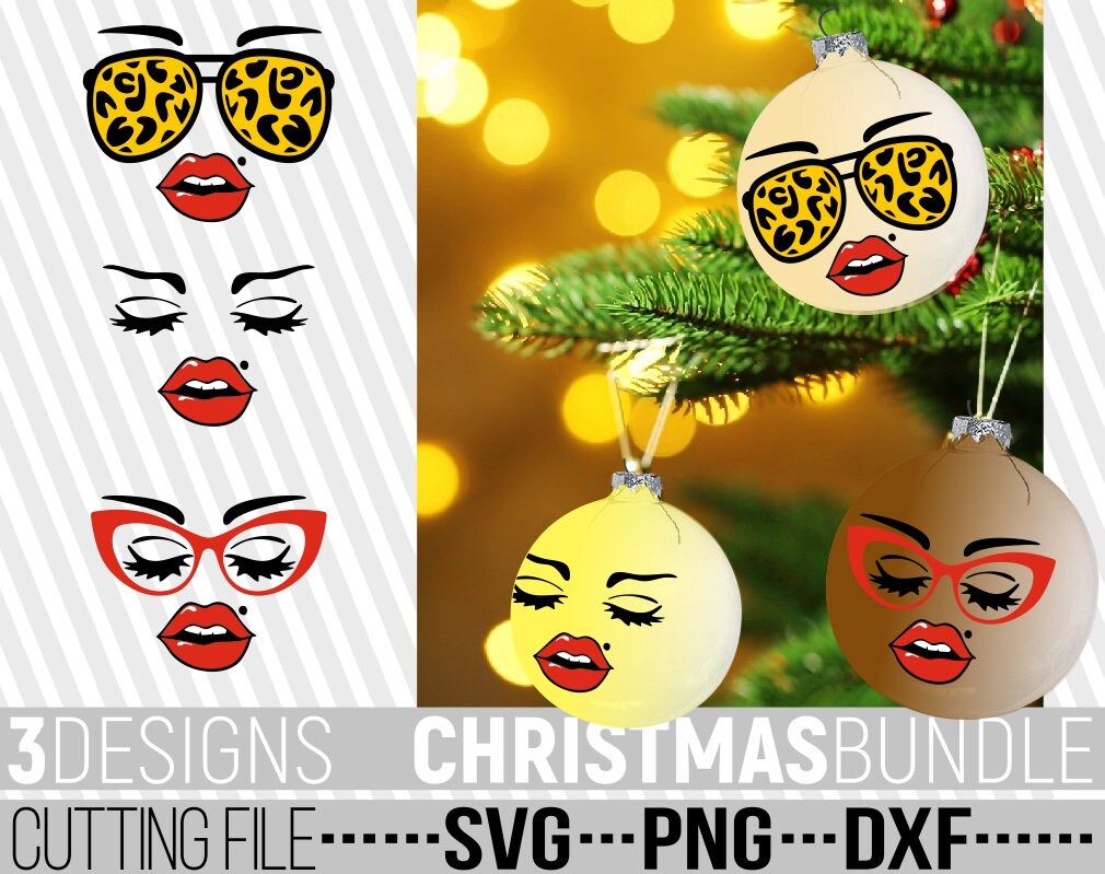 Download 3x Beauty Woman Face Bundle Svg Glasses Leopard Print Svg Red Lips Svg Make Up File For Cricut Vector Clipart Silhouette Cut Files