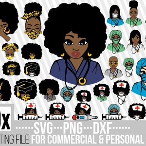 30 x Nurse Bundle svg, gelaagde svg bundel, Healthcare svg, Hero svg, Black Woman svg, Mask svg, File for Cricut, leopard print svg, bundel