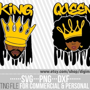 King and Queen svg, Black King svg, Dripping, Melanin, Black History Month, Black Queen svg, Cut Files, File for Cricut, Instant download
