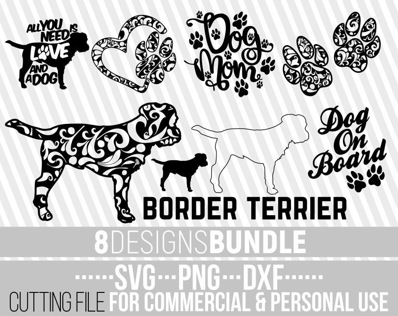 Download 8x Border Terrier Mandala Bundle Svg Dog Bundle Svg Dog Shapes Mandala Dog Svg Cuttable File Silhouettes Bundle Cricut File Vector