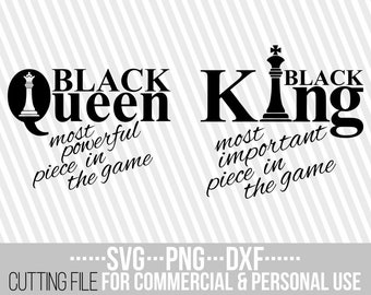 Black King svg, Black Queen svg, Chess Piece svg, Game, Black Girl Magic, Vector, Cut Files, File for Cricut, Silhouette, Instant download