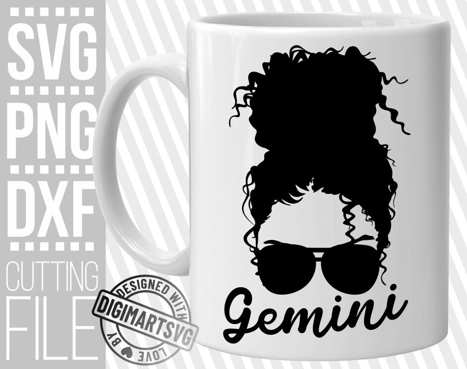Download Gemini Zodiac Sign Svg Horoscope Svg Black Girl Magic Messy Bun Svg Glasses Svg Cut Files File For Cricut Silhouette Instant Download