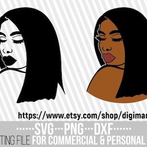 Latina svg, African American svg, Natural Hair svg, Black Queen svg, Straight Hair svg, Melanin, File for Cricut, Instant download, Cuttable