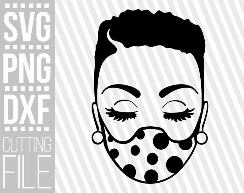 Download Black Woman svg Short Hair svg Melanin Afro Girl svg Mask ...