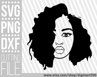Afro Woman svg, Messy Hair svg, Melanin svg, Natural Hair svg, Black Woman, Black History, Diva svg, File for Cricut, Instant download
