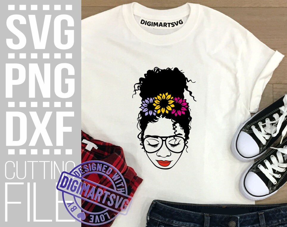 Free Free 168 Messy Bun Svg Black Woman With Glasses Svg Free SVG PNG EPS DXF File