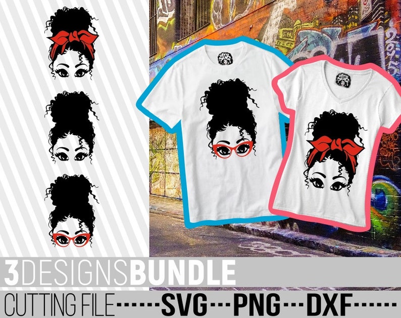 Download 3x Amazing Woman In Messy Bun Bundle svg Melanin svg Black ...