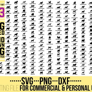 213 x Dog Silhouettes svg, all dog breeds svg, dog bundle svg, dog shapes, cuttable files, Silhouettes bundle, File for Cricut, Vector, cut