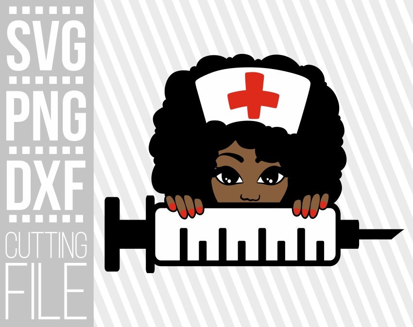 Download Peeking Girl Nurse Svg Melanin Svg Black Woman Svg Mask Svg Syringe Svg File For Cricut Vector Silhouette Instant Download Cuttable