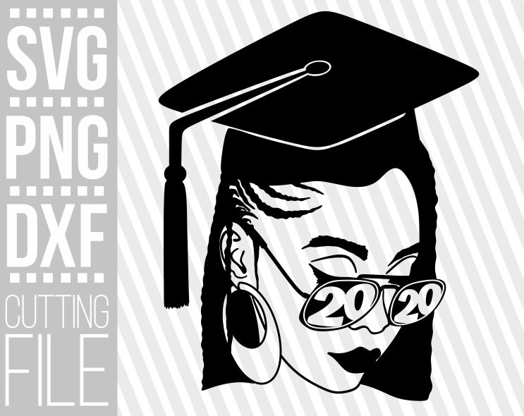 Download Graduation Black Woman 2020 Svg Afro Woman Svg Glasses Braid Hairstyles File For Cricut Vector Silhouette Instant Download Cuttable