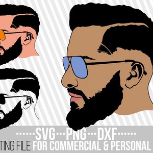 Mann mit Brillen svg, Mann Gesicht svg, Vatertag, Bart svg, Bart Mann svg, Datei für Cricut, Vektor, Silhouette, Sofortiger Download, Cuttable