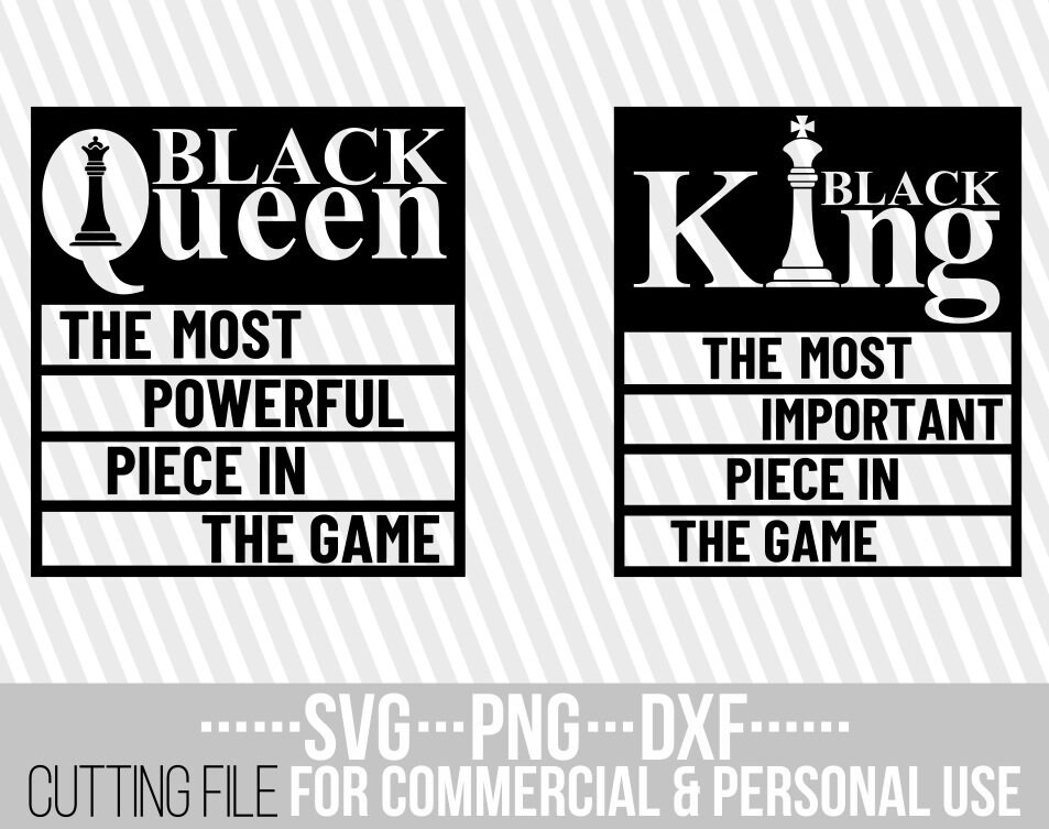 Download Black Queen Svg Black King Svg Chess Piece Svg Game Black Girl Magic Vector Cut Files File For Cricut Silhouette Instant Download