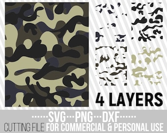 Fondo de camuflaje de bosque (SVG), camuflaje militar, patrones (SVG), caza, archivo para Cricut, silueta, descarga instantánea