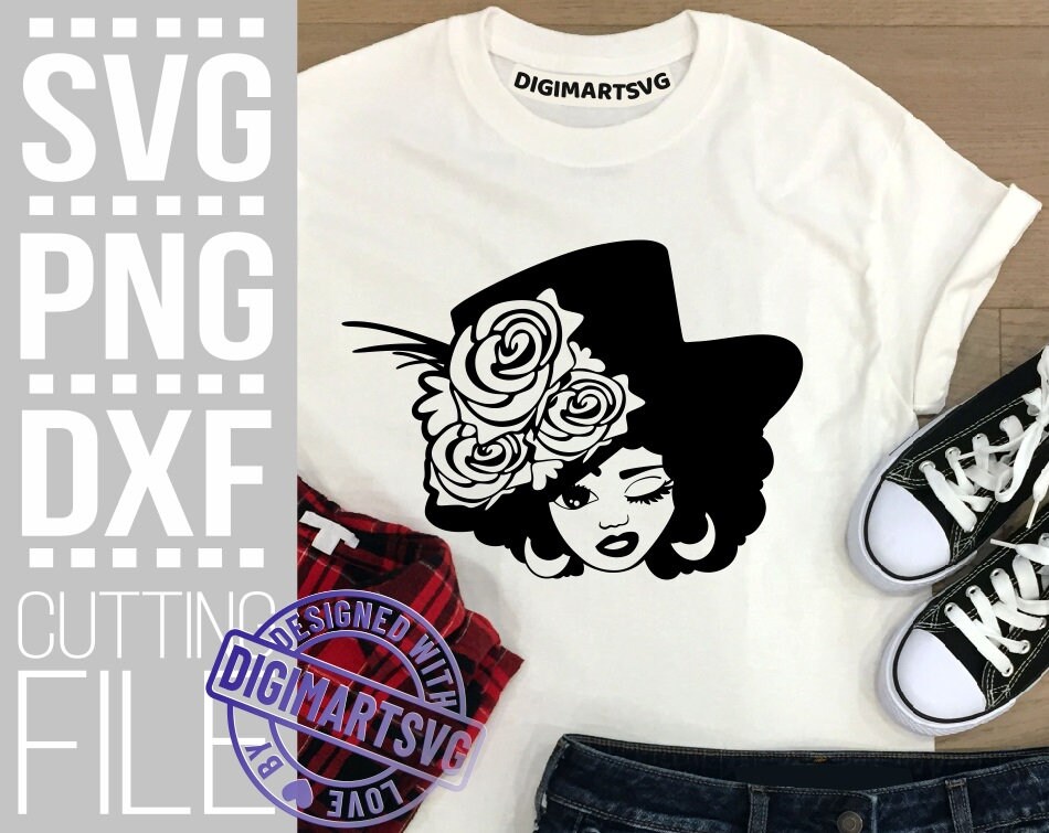 Download Elegant Lady Svg Hat Svg Melanin Black Woman Svg Fashion Svg Printable Black Girl Magic File For Cricut Silhouette Instant Download