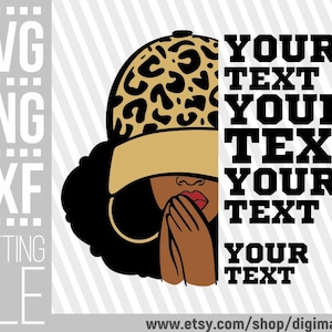 Praying Woman svg, Religious svg, Melanin svg, Afro svg, Prayer svg, Leopard Prints, Personalized svg, File for Cricut, Instant download