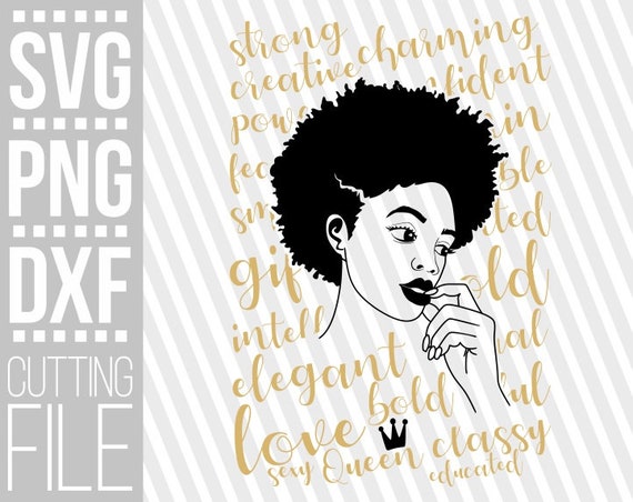 Download Free Black Girl Svg Afro Woman Svg Words Svg Sexy Lady Africa Etsy SVG Cut Files