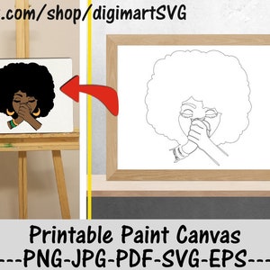 Pregando donna stampabile vernice tela, pregare svg, pagine da colorare, dipingere con un tocco, vernice partito, pagina da colorare stampabile per adulti, vernice & Sip