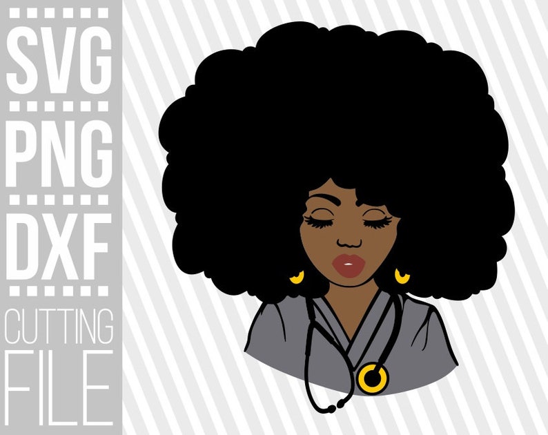 Download Afro Nurse svg Natural Hair svg Black Woman svg Stethoscope | Etsy