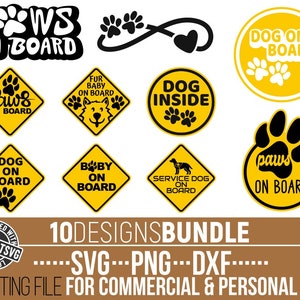 10x Dog Svg Bundle, Dog svg, Love dog, Paws svg, Car Decal, Dog On Board svg, Dog Mom svg, Infinity svg, File for Cricut, Instant download