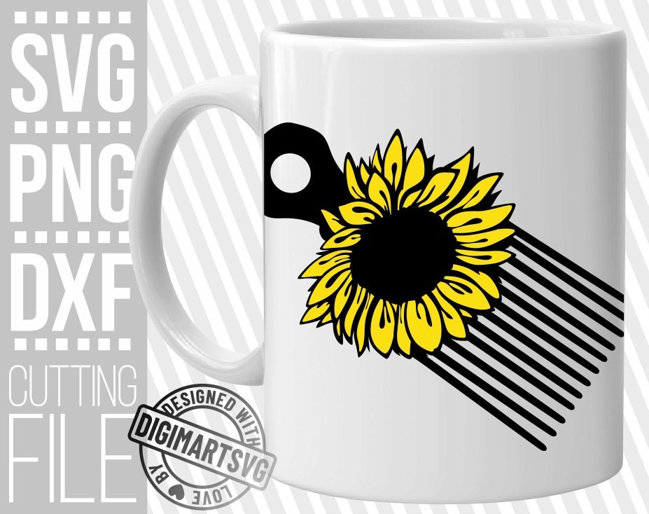 Download Pick Comb With Sunflower Svg Yellow Flower Svg Hair Stylist Svg Hairdresser Afro Hair Svg File For Cricut Silhouette Instant Download
