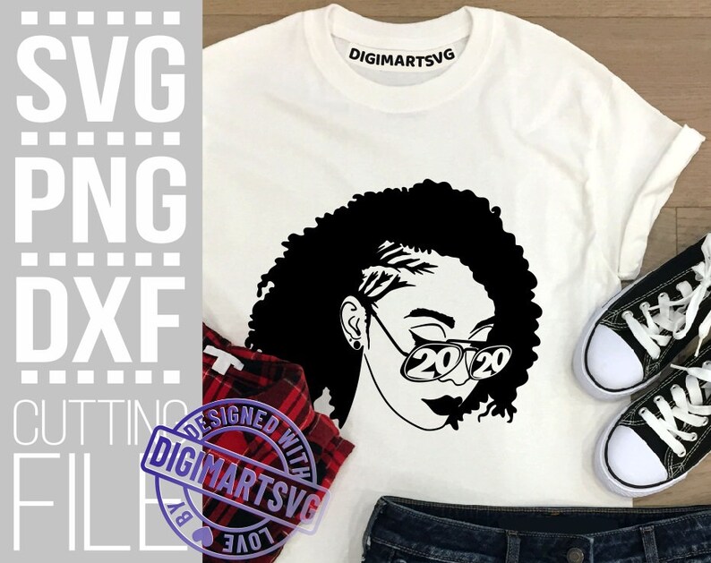 Download Black Woman with glasses svg Afro girl svg 2020 year svg ...