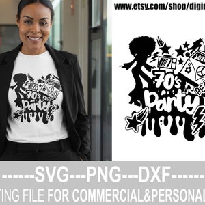 70's Party svg, Birthday svg, Baby 1970's, Born In The 70's, Old School png, Retro svg, Dripping, Hippie, File for Cricut, Téléchargement instantané