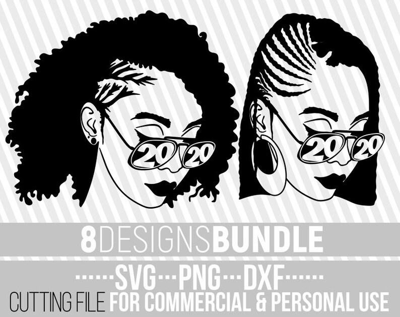 Download 8x Black Woman with glasses Bundle svg Afro girl svg 2020 ...