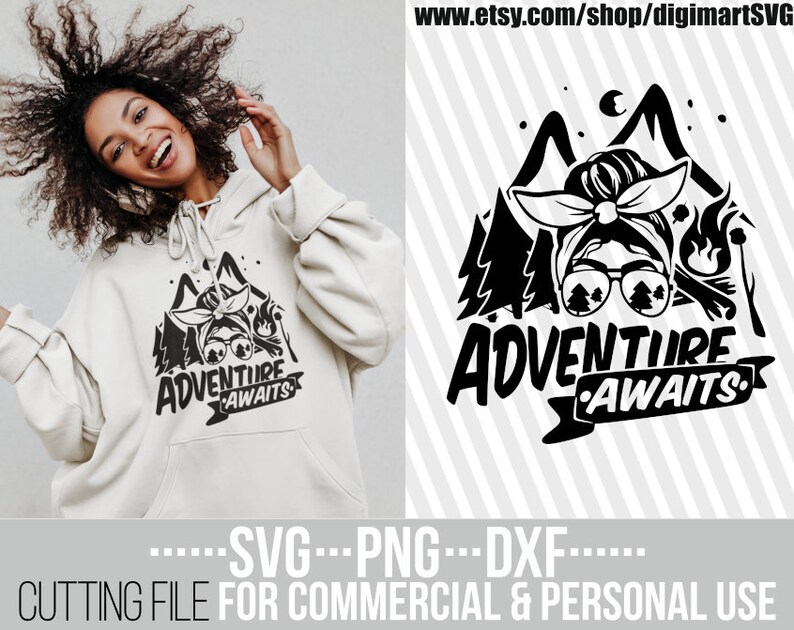 Afro Messy Bun Adventure Awaits Svg Afro Woman Svg Travel - Etsy