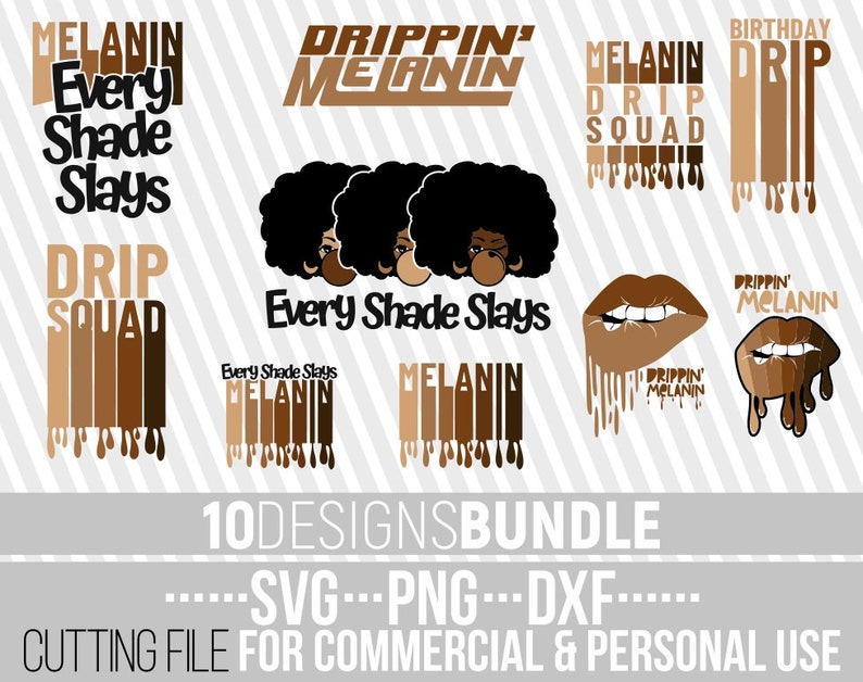 Download Black Girl Magic 10x Melanin Designs Bundle Svg Instant Download Black Woman Dripping Svg Silhouette Biting Lips Svg File For Cricut Clip Art Art Collectibles