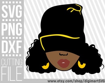 Woman svg, Afro Woman svg, Beanie Hat svg, Melanin svg, Rap svg, African American, Printable, File for Cricut, Instant download, Cuttable