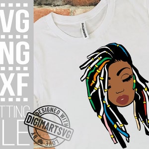 Afro Woman with dreadlocks svg, Hairstyle vector, Melanin, Africa ,Black Girl Magic svg, File for Cricut, Silhouette ,Instant download