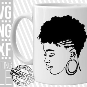 Black Woman with Short Hair, Hairstyle svg, Melanin, Black Girl Magic, Dreadlocks svg, Vector, File for Cricut, Silhouette ,Instant download