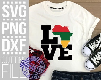 Love Africa svg, Black History Month svg, Black Woman svg, Afro svg, Melanin svg, File for Cricut, Silhouette, Instant download, Sublimation