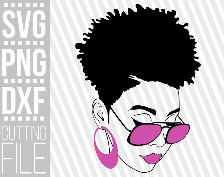 Download Black Woman With Glasses Svg Natural Hair Afro Woman Svg Black Girl Magic File For Cricut Vector Silhouette Instant Download Cuttable