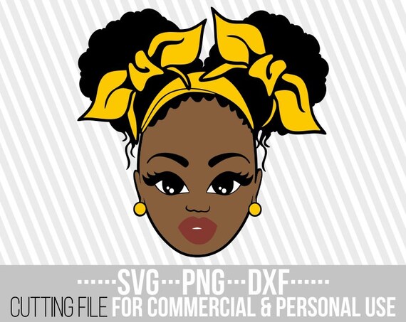Beauty Afro Girl With Hair Bow Svg Afro Puff Girl Layered Etsy
