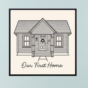 Custom House Portrait from Photo, Personalized Line Art Drawing, Housewarming Gift, Hand Drawn Home Sketch, Custom Illustration, Anniversary