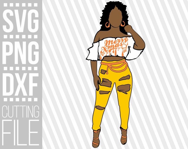 Download Sexy Black Woman svg Merry Christmas Afro Girl SVG Layered ...