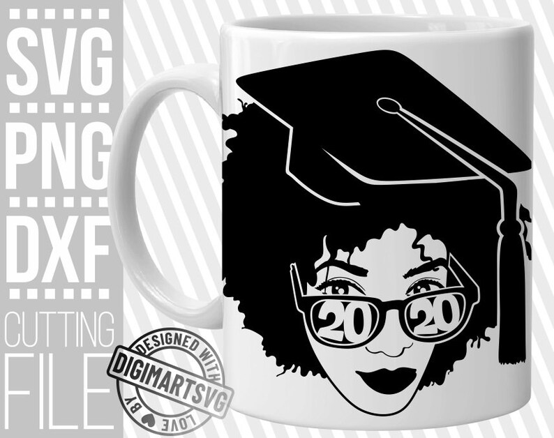 Download Graduation Black Woman with glasses svg Afro woman svg 2020 | Etsy