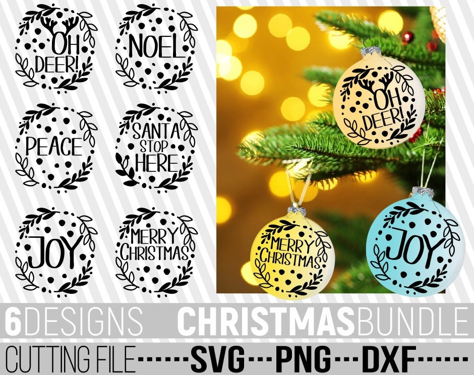 Download Christmas Bundle Svg Merry Christmas Svg Christmas Ornament Svg Wreath Svg Cuttable Files File For Cricut Silhouette Instant Download