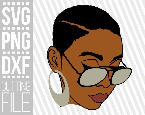 Download Black Woman With Glasses Svg Afro Woman Svg Layered Svg Etsy