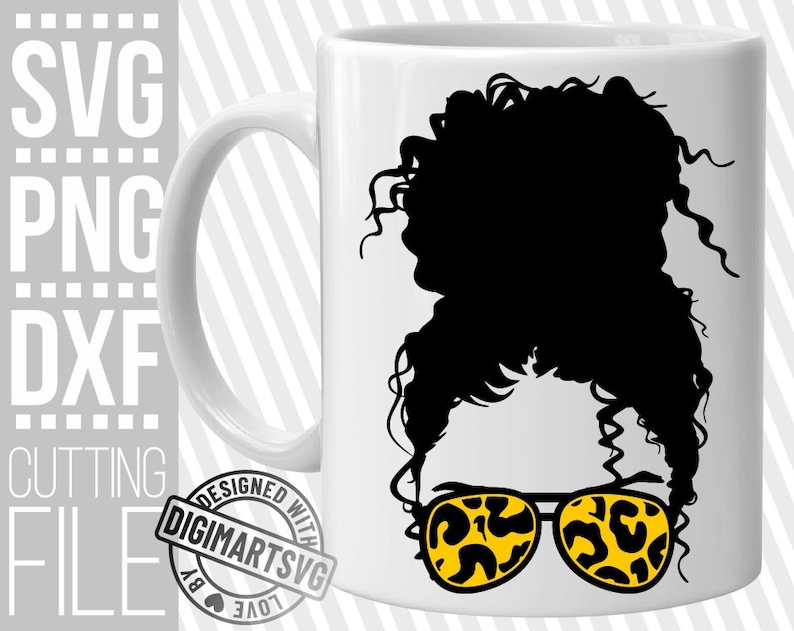 Download Messy Bun with Sunglasses svg Melanin High Bun svg Black ...