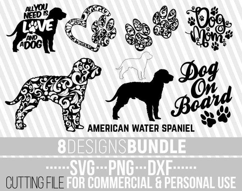Download 8x American Water Spaniel Mandala Bundle Svg Dog Bundle Svg Etsy PSD Mockup Templates