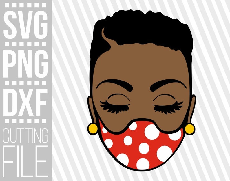 Download Black Girl in Short Hair svg Melanin Afro Woman svg Mask | Etsy