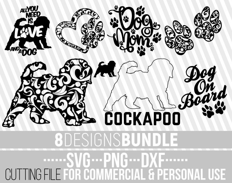 Download 8x Cockapoo Mandala Bundle Svg Dog Bundle Svg Dog Shapes Mandala Dog Svg Cuttable File Silhouettes Bundle Cricut File Vector