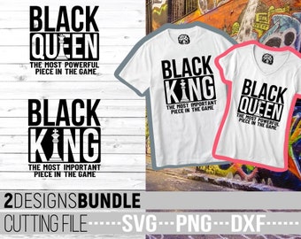 Black Queen svg, Black King svg, Chess Piece svg, Melanin svg, Black Girl Magic, Cut Files, File for Cricut, Silhouette, Instant download