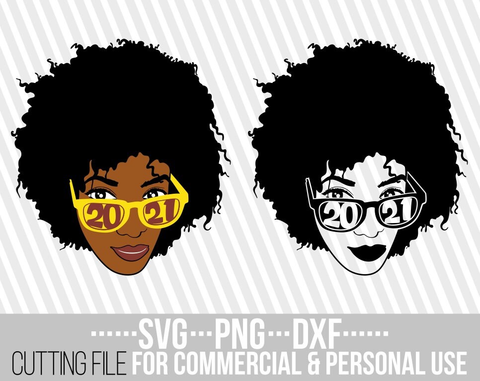 Download Clip Art Silhouette Vector 2021 Svg File For Cricut Natural Hair Instant Download Cuttable Afro Woman With Glasses Svg African American Svg Art Collectibles